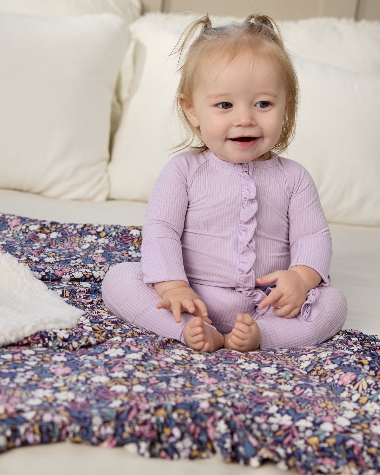 Midnight Petals Ruffle Mini Cloud Blanket®