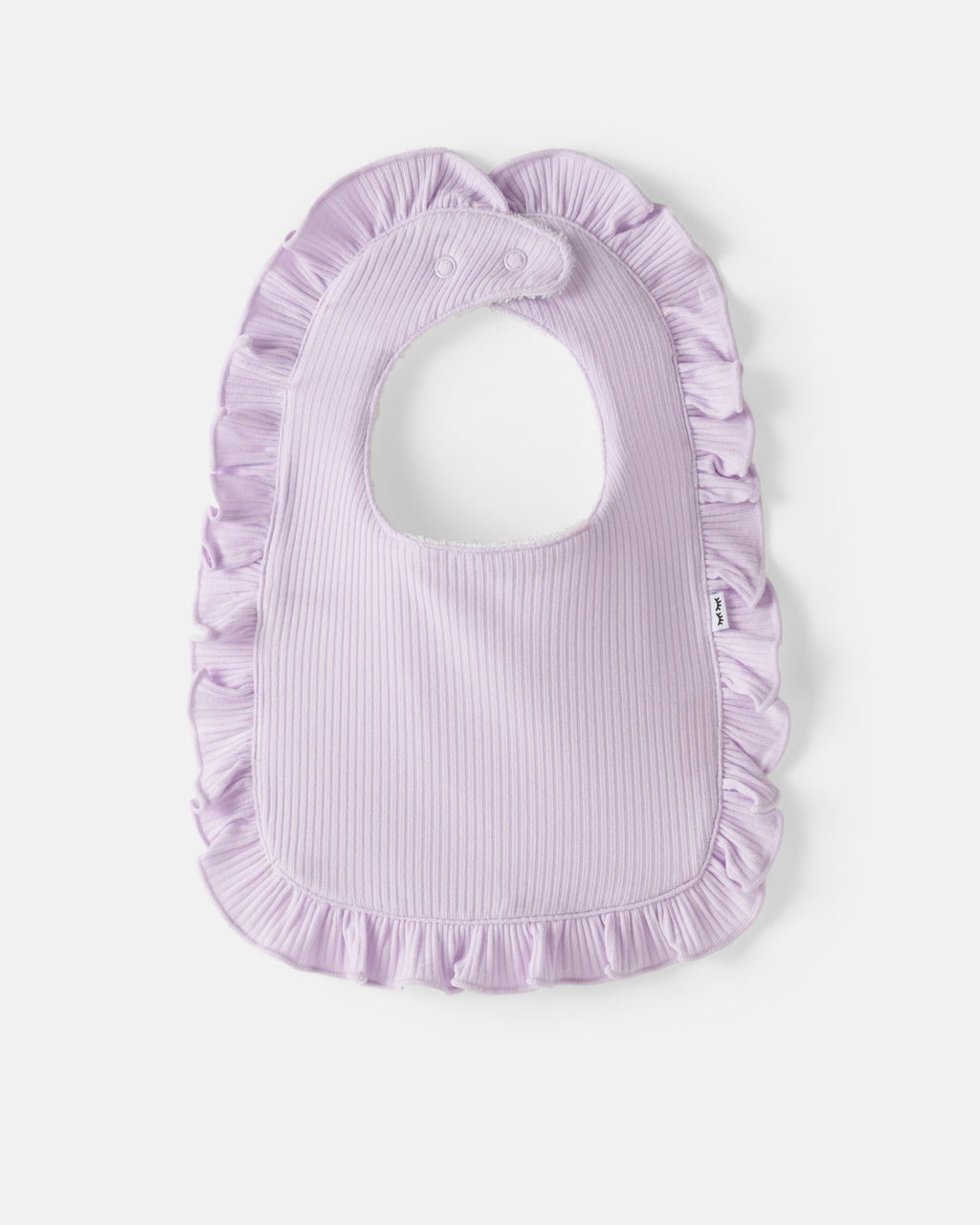 Misty Lavender Ribbed Ruffle Bib