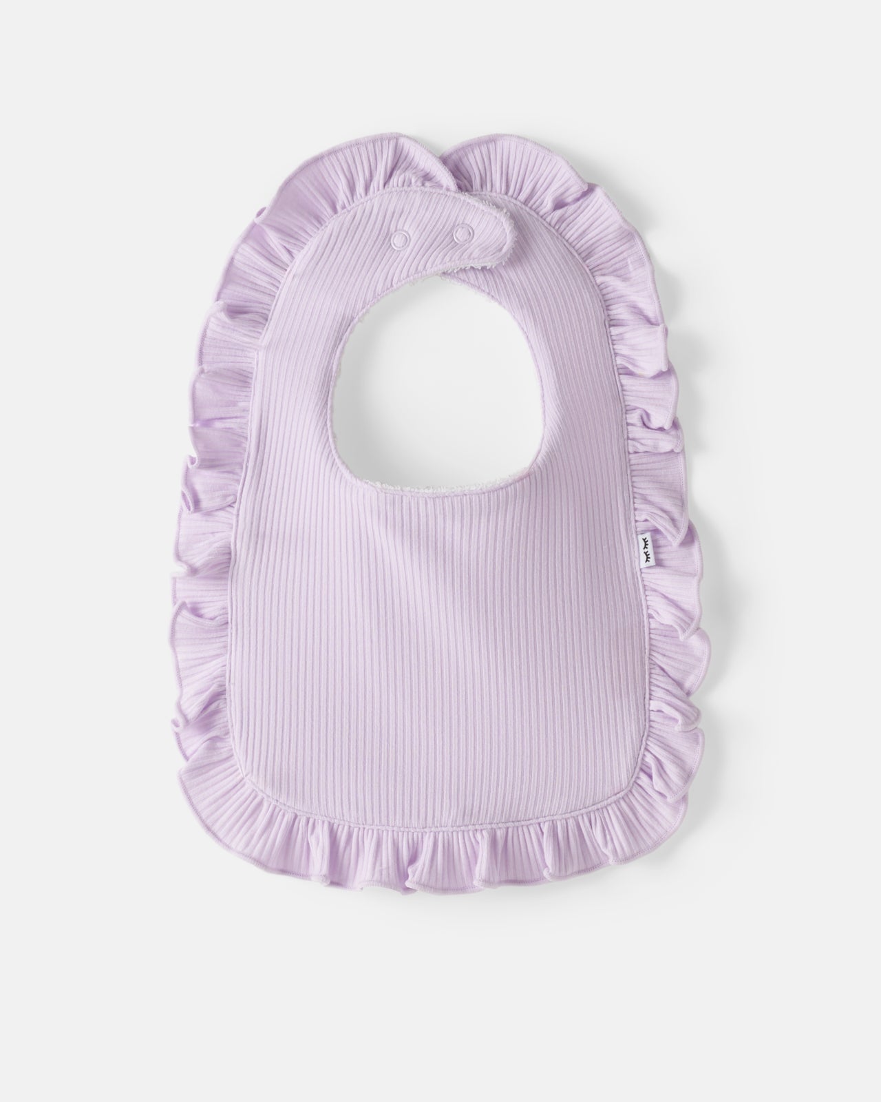 Misty Lavender Ribbed Ruffle Bib