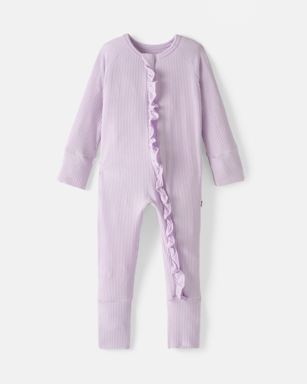 Misty Lavender Ribbed Ruffle Zippy