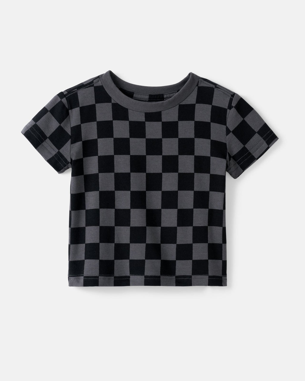 Monochrome Checks Short Sleeve Relaxed Tee