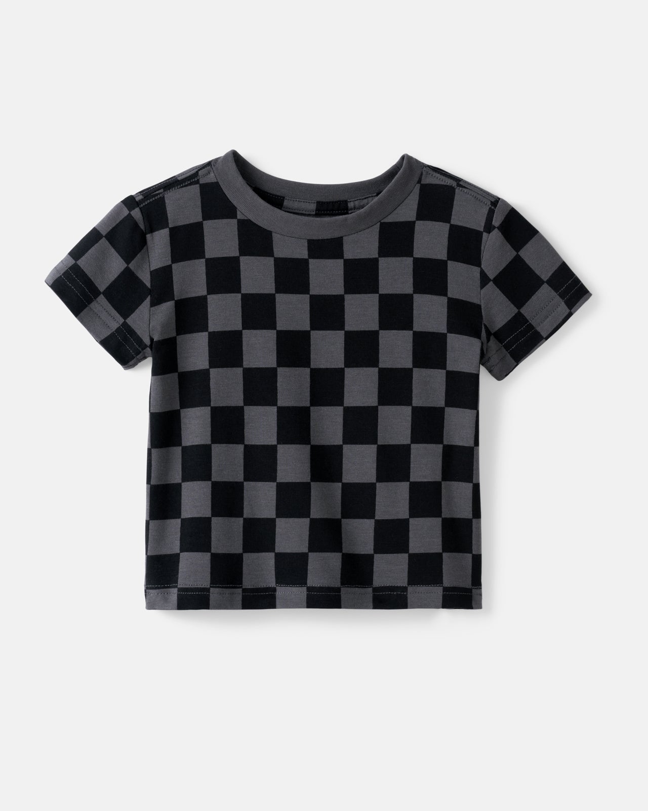 Monochrome Checks Short Sleeve Relaxed Tee