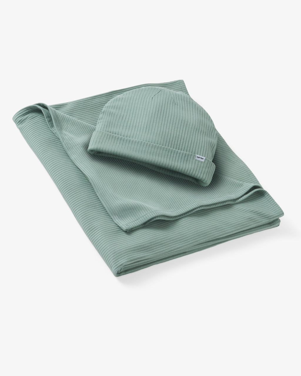 Willow Ribbed Swaddle & Infant Beanie Set