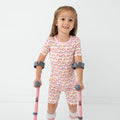 Pastel Rainbows Two-Piece Short Sleeve & Shorts Pajama Set