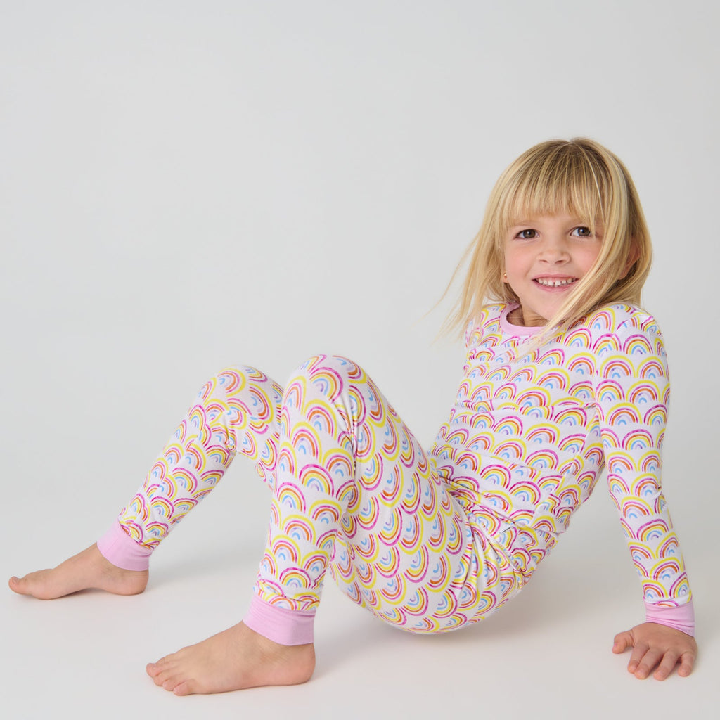 Pastel Rainbows Two-Piece Pajama Set