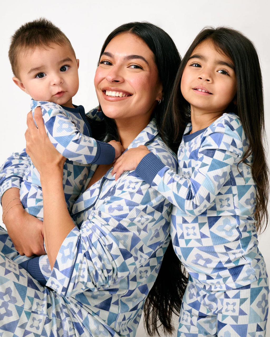 Patchwork Indigo Women's Ribbed Pajama Set