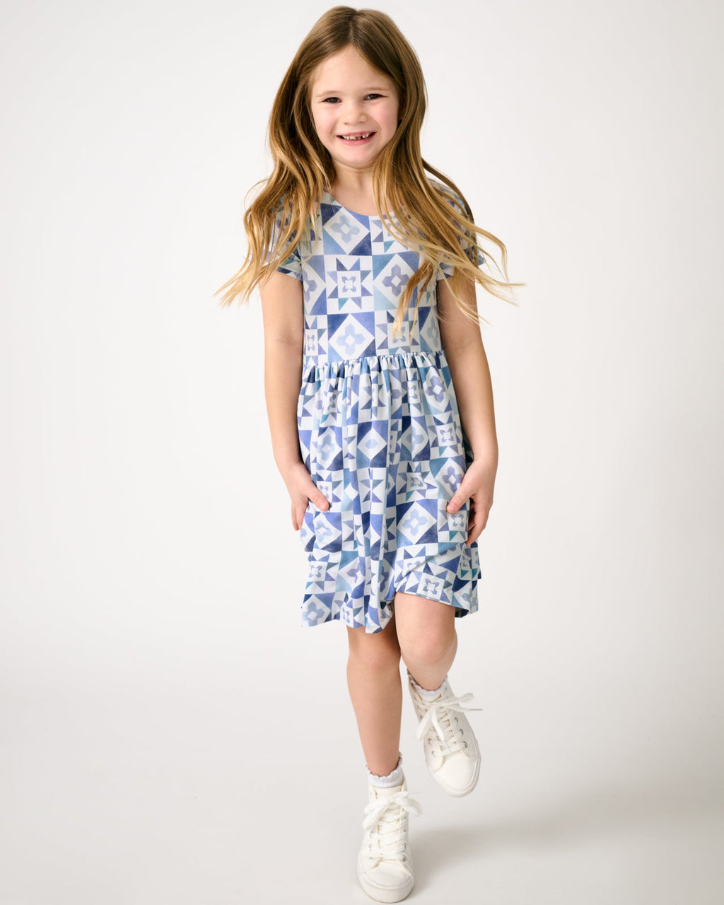 Patchwork Indigo Patch Pocket Dress