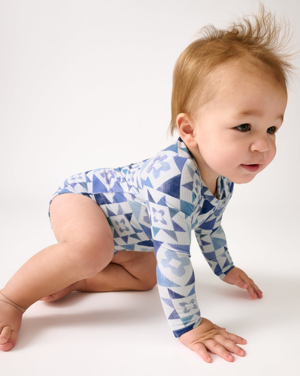 Patchwork Indigo Ribbed Bodysuit