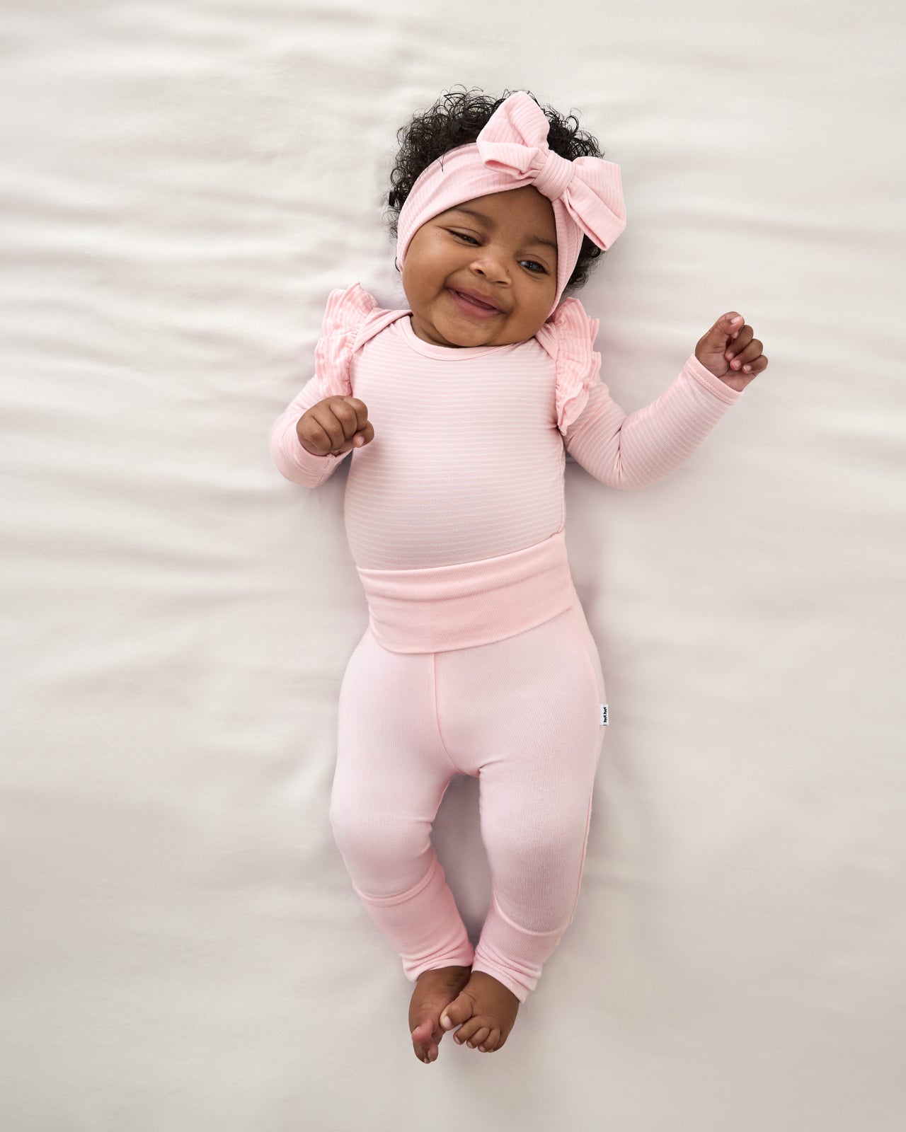Prima Pink Ribbed Luxe Bow Headband