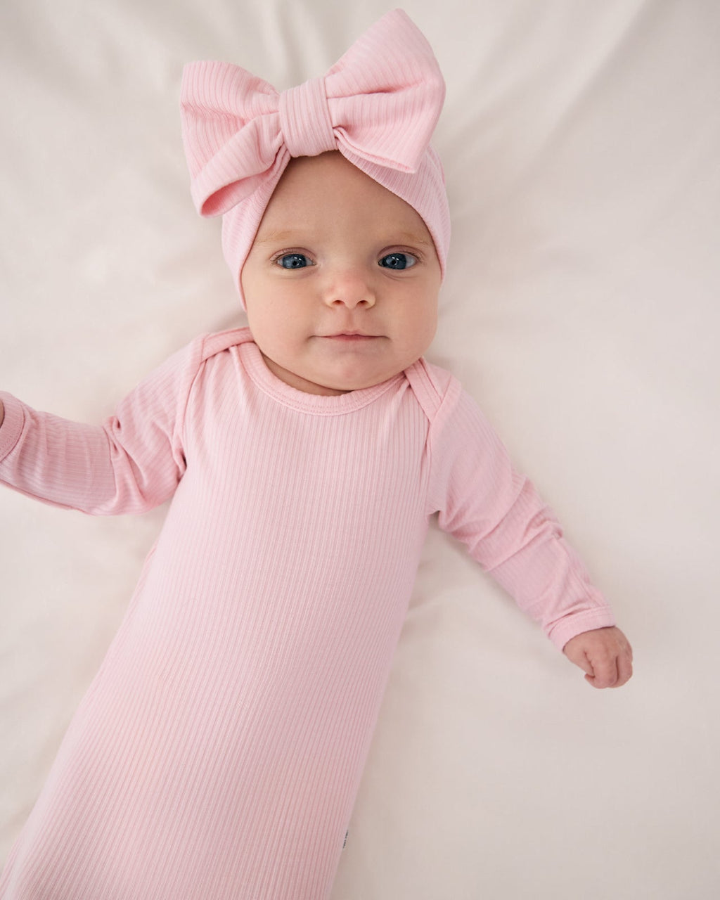 Prima Pink Ribbed Luxe Bow Headband