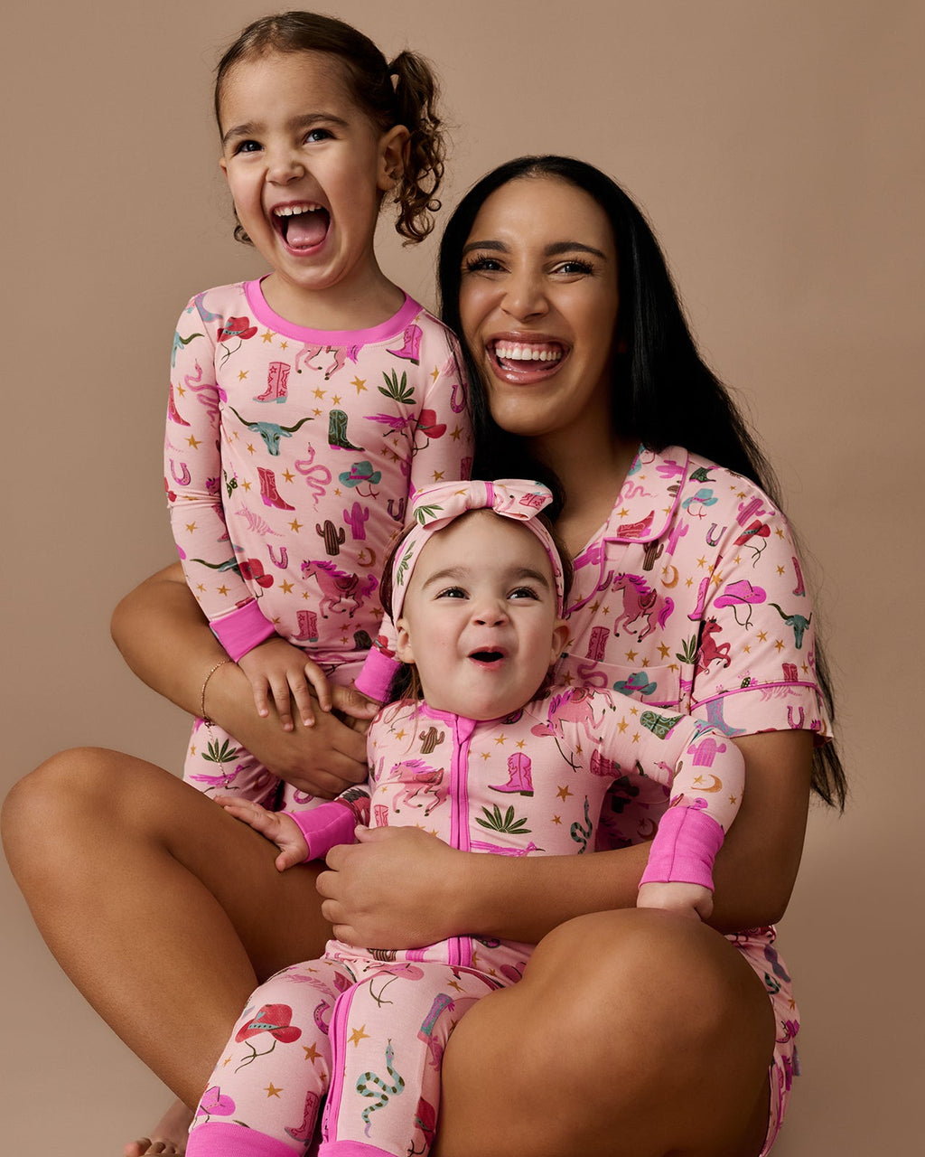 Pink Rancher Roundup Women's Short Sleeve & Shorts Pajama Set