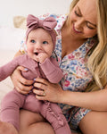 Rosewood Ribbed Luxe Bow Headband