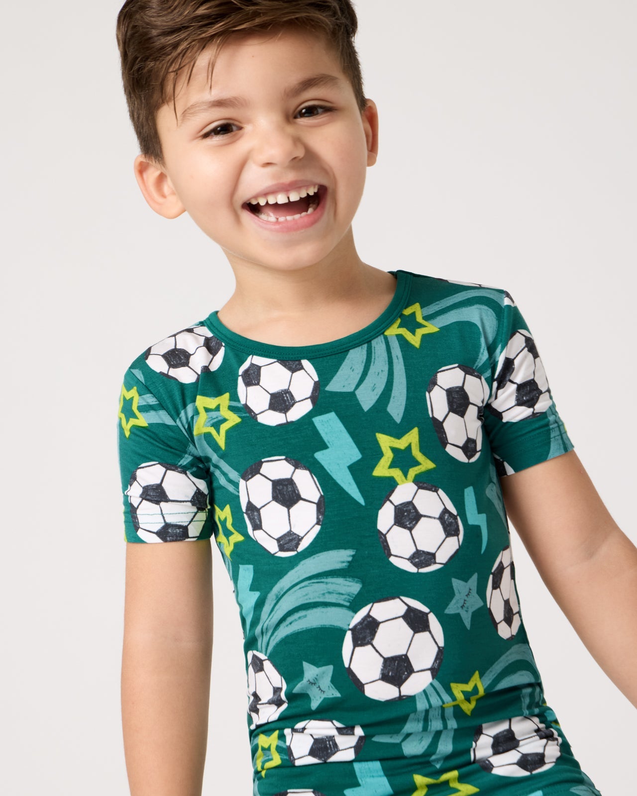 Soccer Stars Two-Piece Short Sleeve & Shorts Pajama Set
