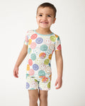 Positive Vibes Two-Piece Short Sleeve & Shorts Pajama Set