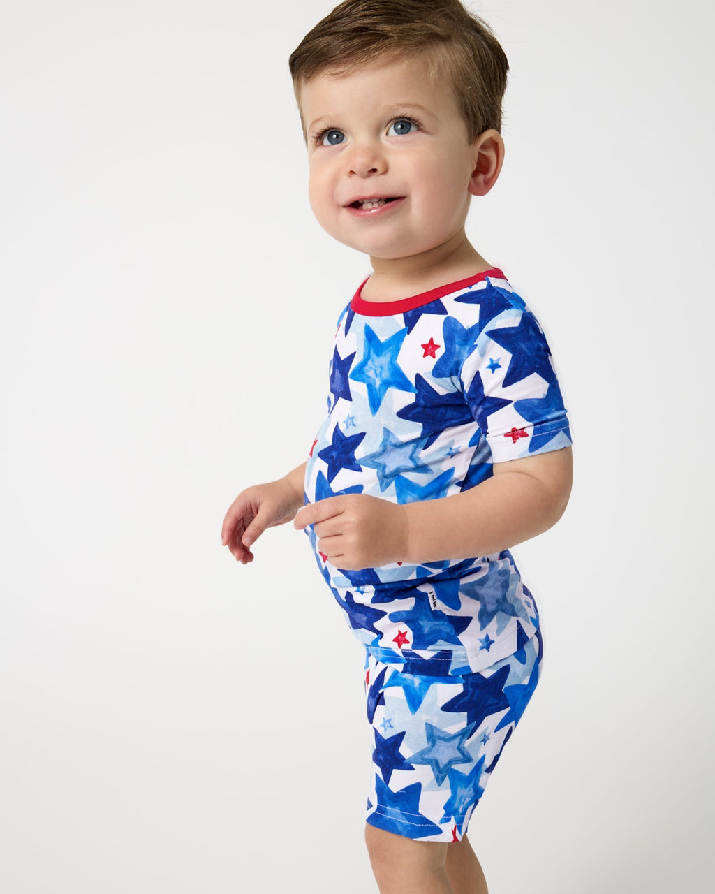 Starry Splash Two-Piece Short Sleeve & Shorts Pajama Set