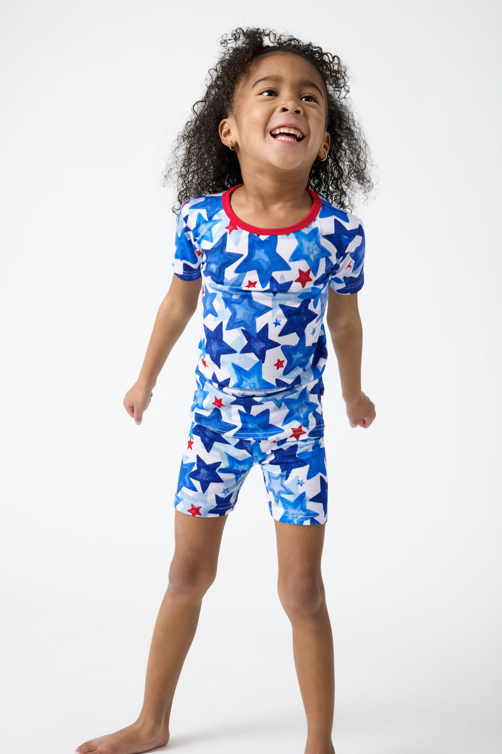 Starry Splash Two-Piece Short Sleeve & Shorts Pajama Set