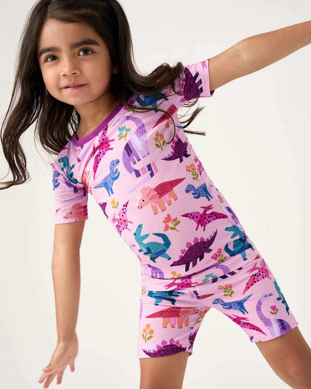 Roar & Explore Pink Two-Piece Short Sleeve & Shorts Pajama Set