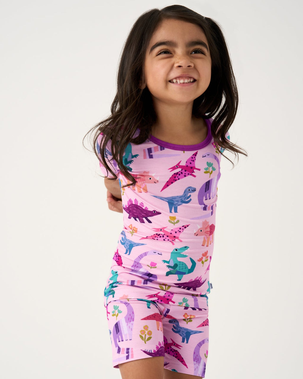 Roar & Explore Pink Two-Piece Short Sleeve & Shorts Pajama Set