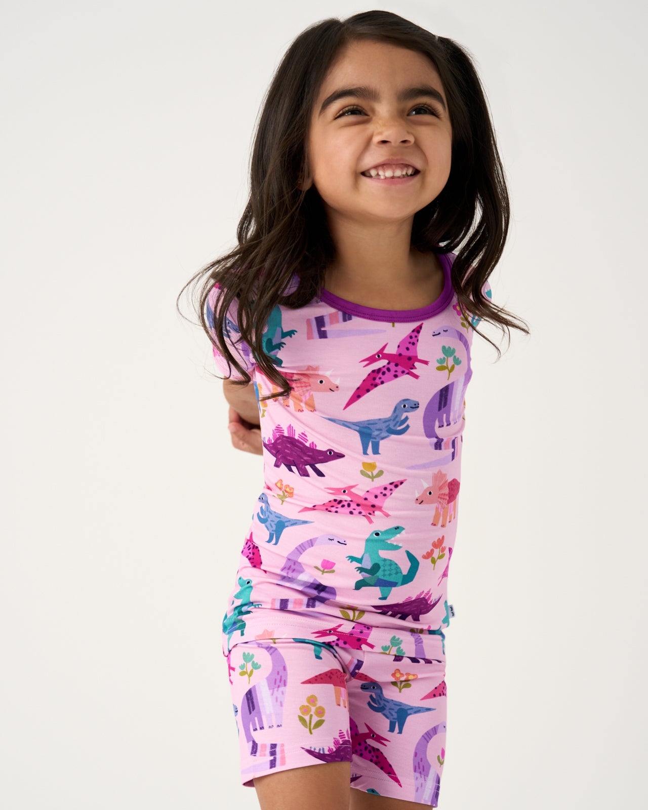 Roar & Explore Pink Two-Piece Short Sleeve & Shorts Pajama Set
