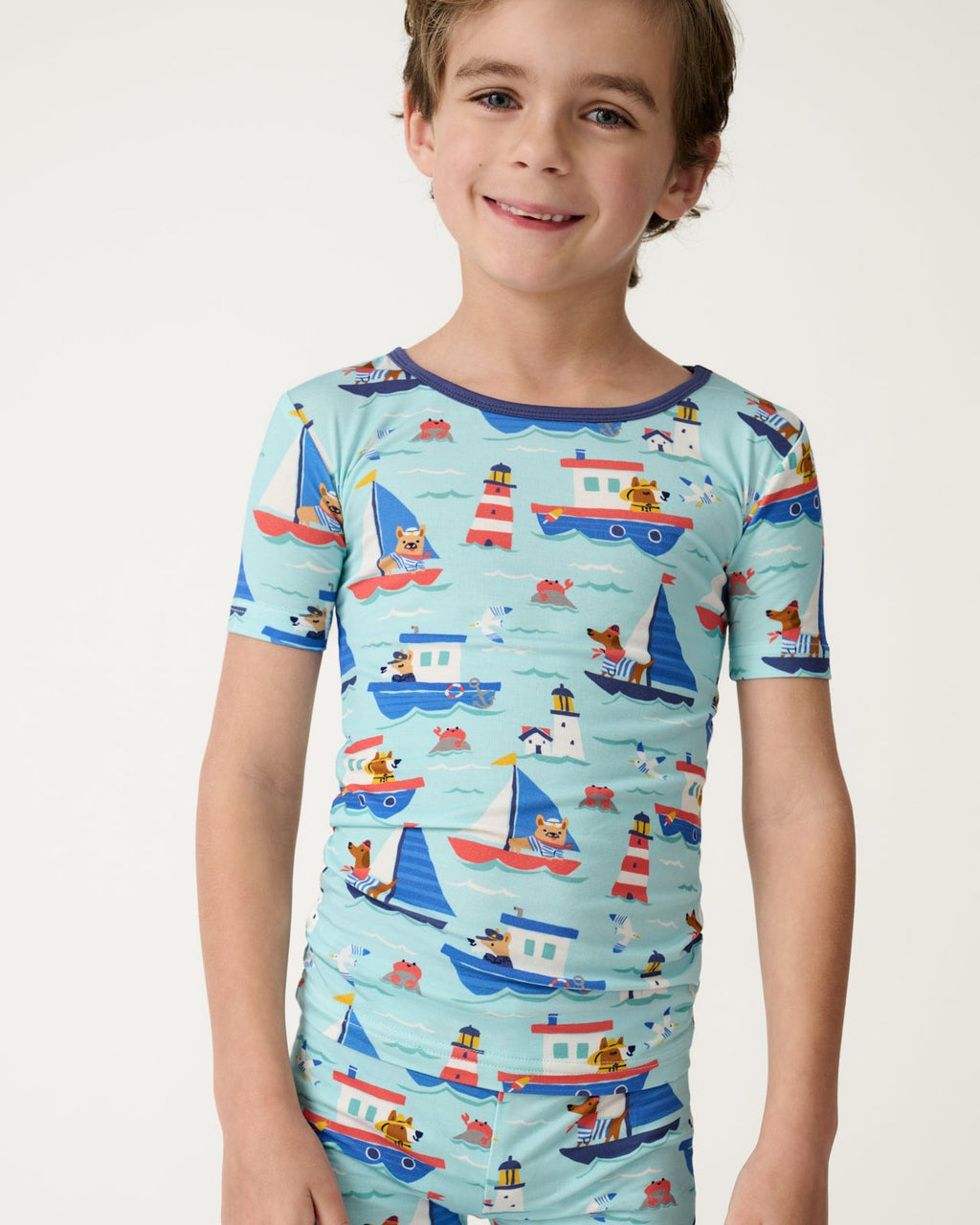 Nautical Paws Two-Piece Short Sleeve & Shorts Pajama Set