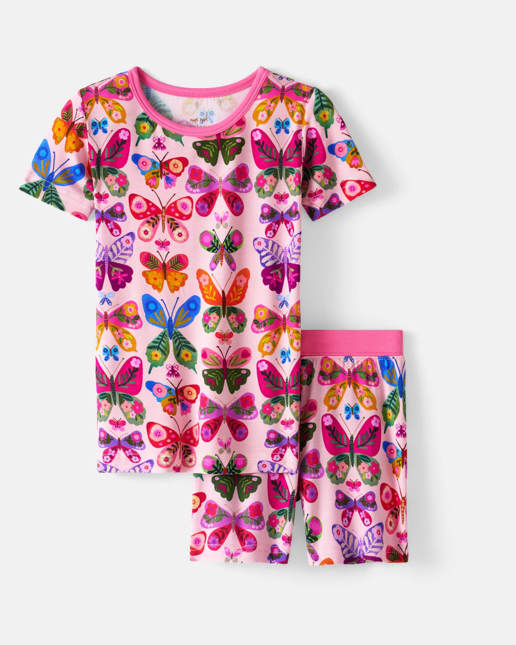 Flutter Garden Two-Piece Short Sleeve & Shorts Pajama Set