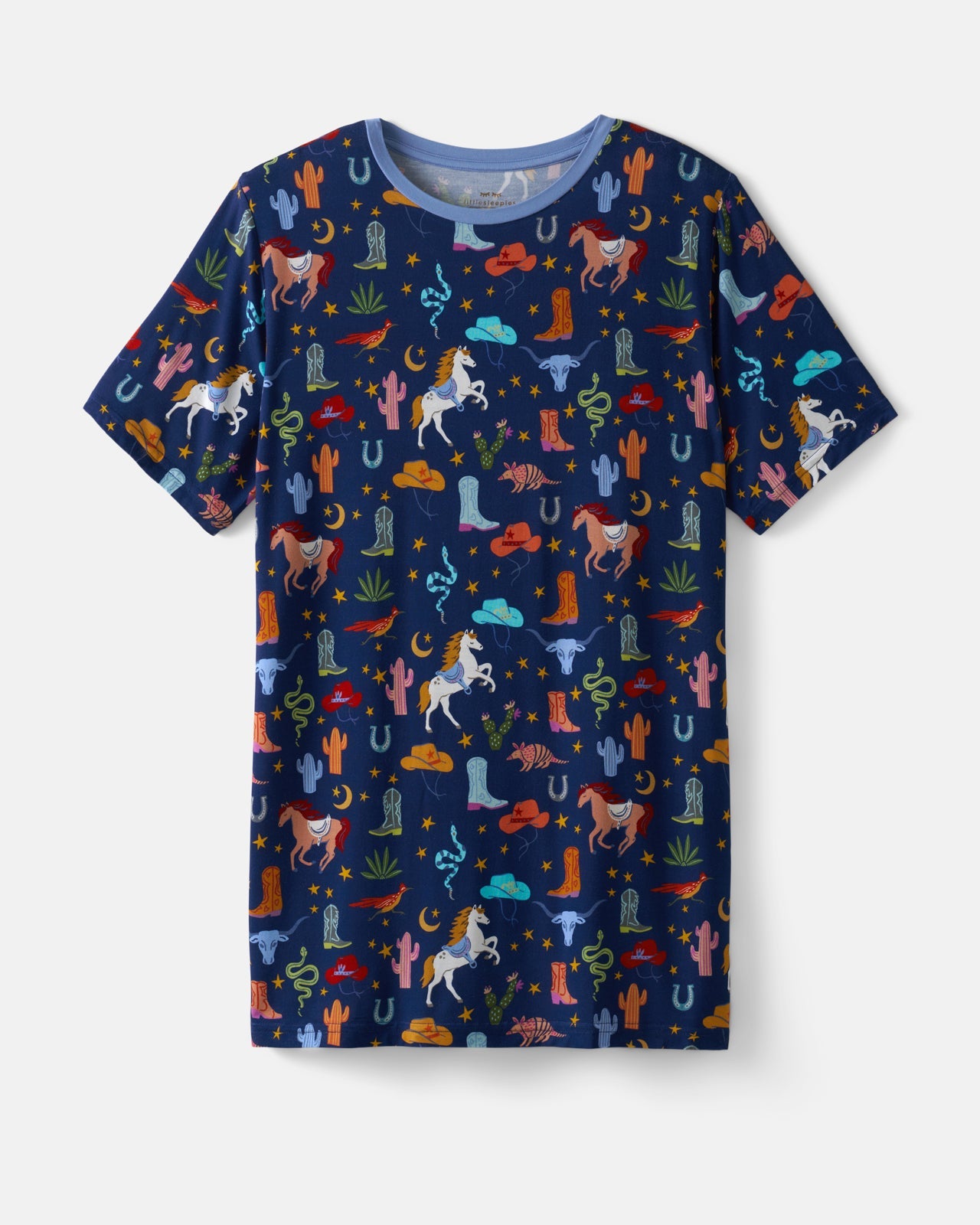 Blue Rancher Roundup Men's Short Sleeve Pajama Top