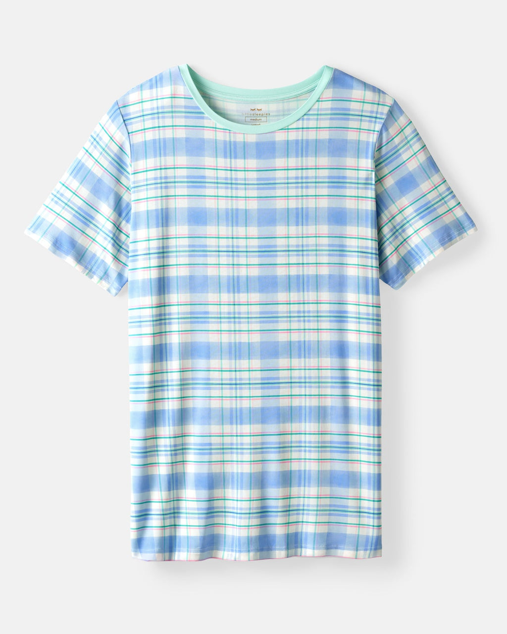 Springtime Plaid Men's Short Sleeve Pajama Top