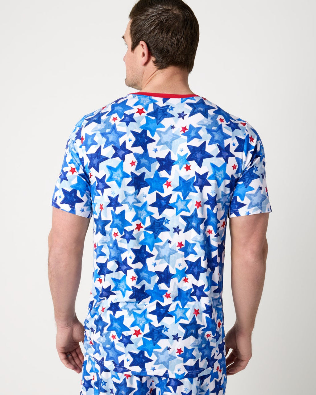 Starry Splash Men's Short Sleeve Pajama Top