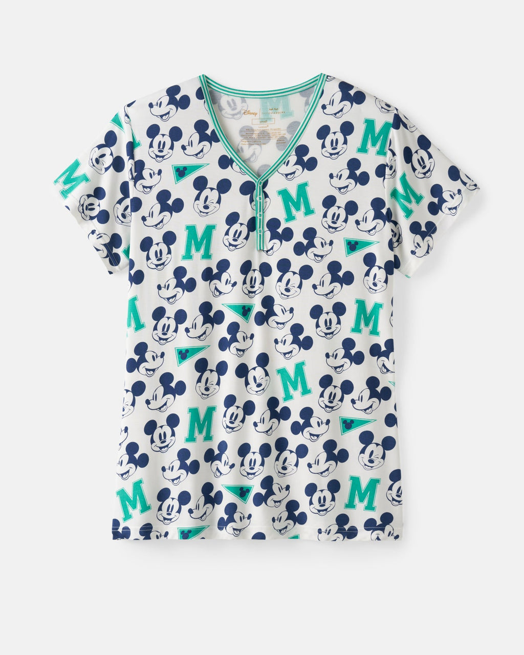 Disney Varsity Mickey Mouse Women's Short Sleeve Pajama Top