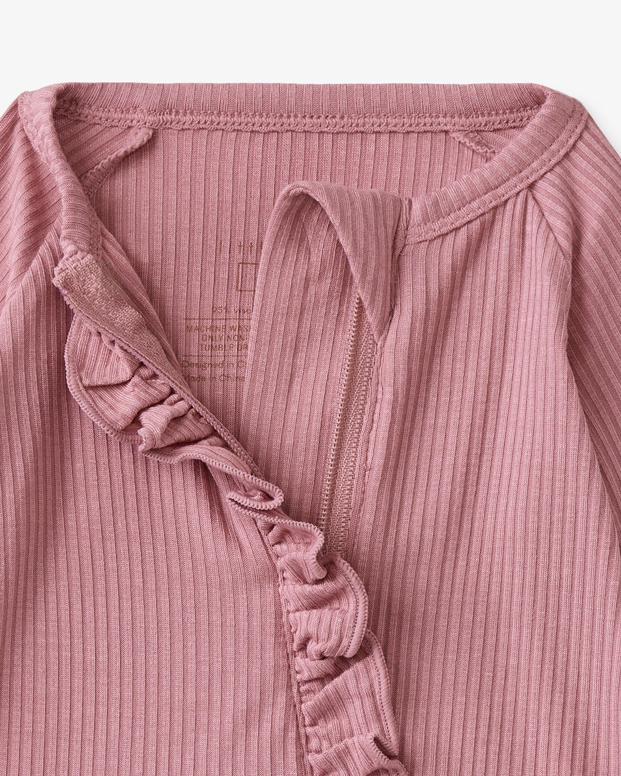 Rosewood Ribbed Ruffle Zippy