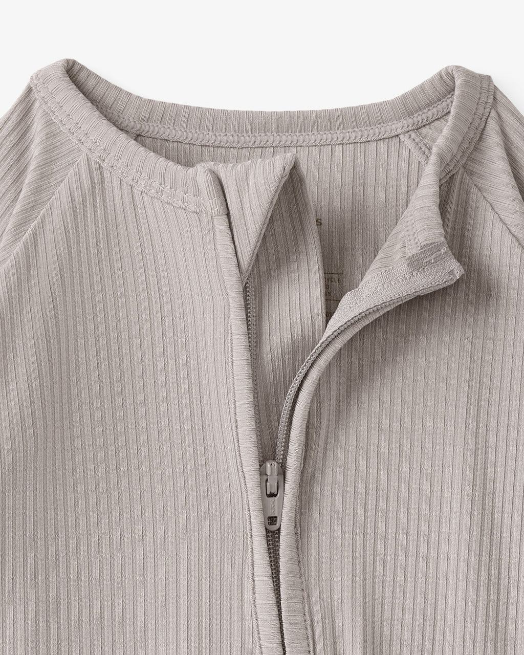 Dove Gray Ribbed Zippy