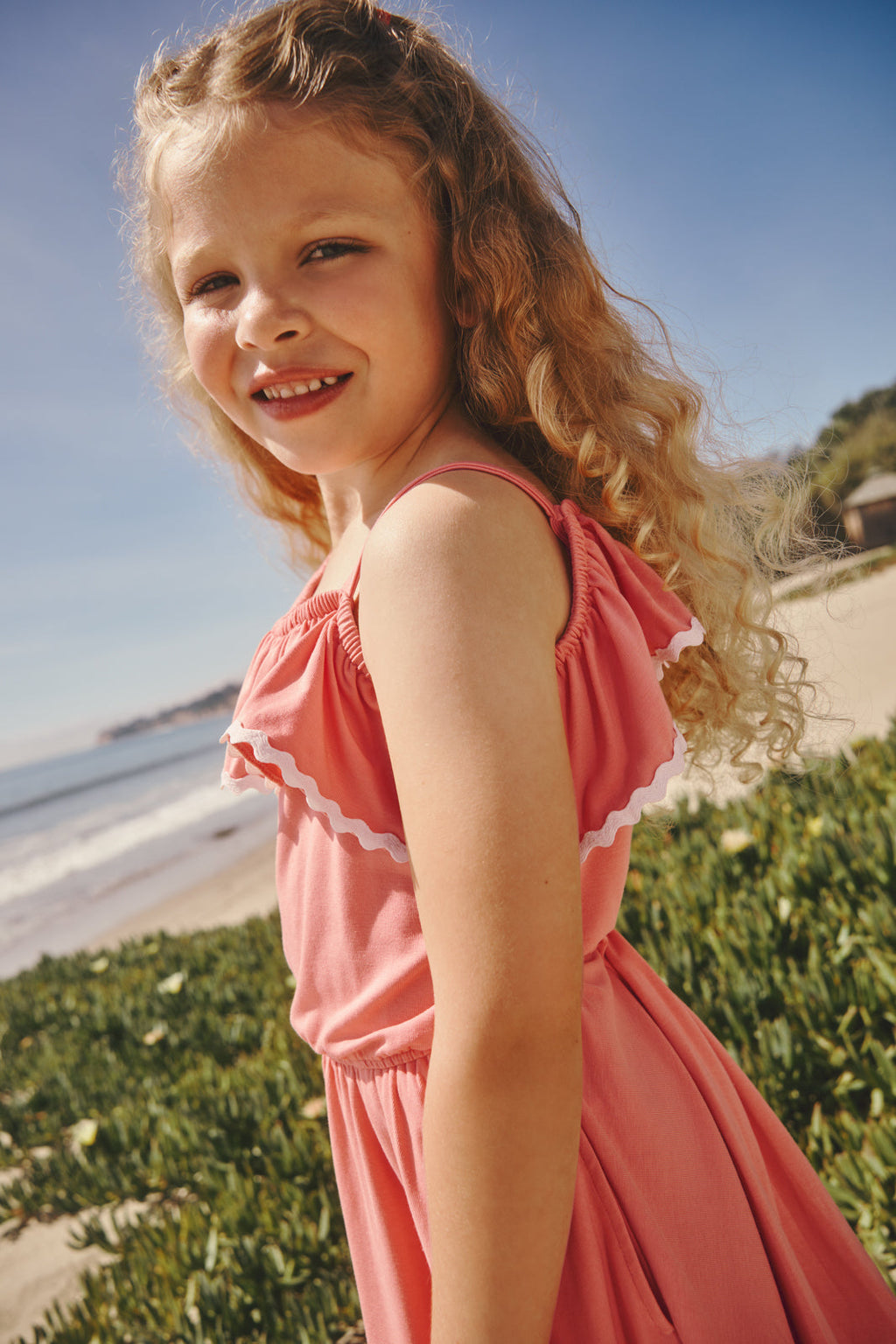 Beach Coral Asymmetrical Dress