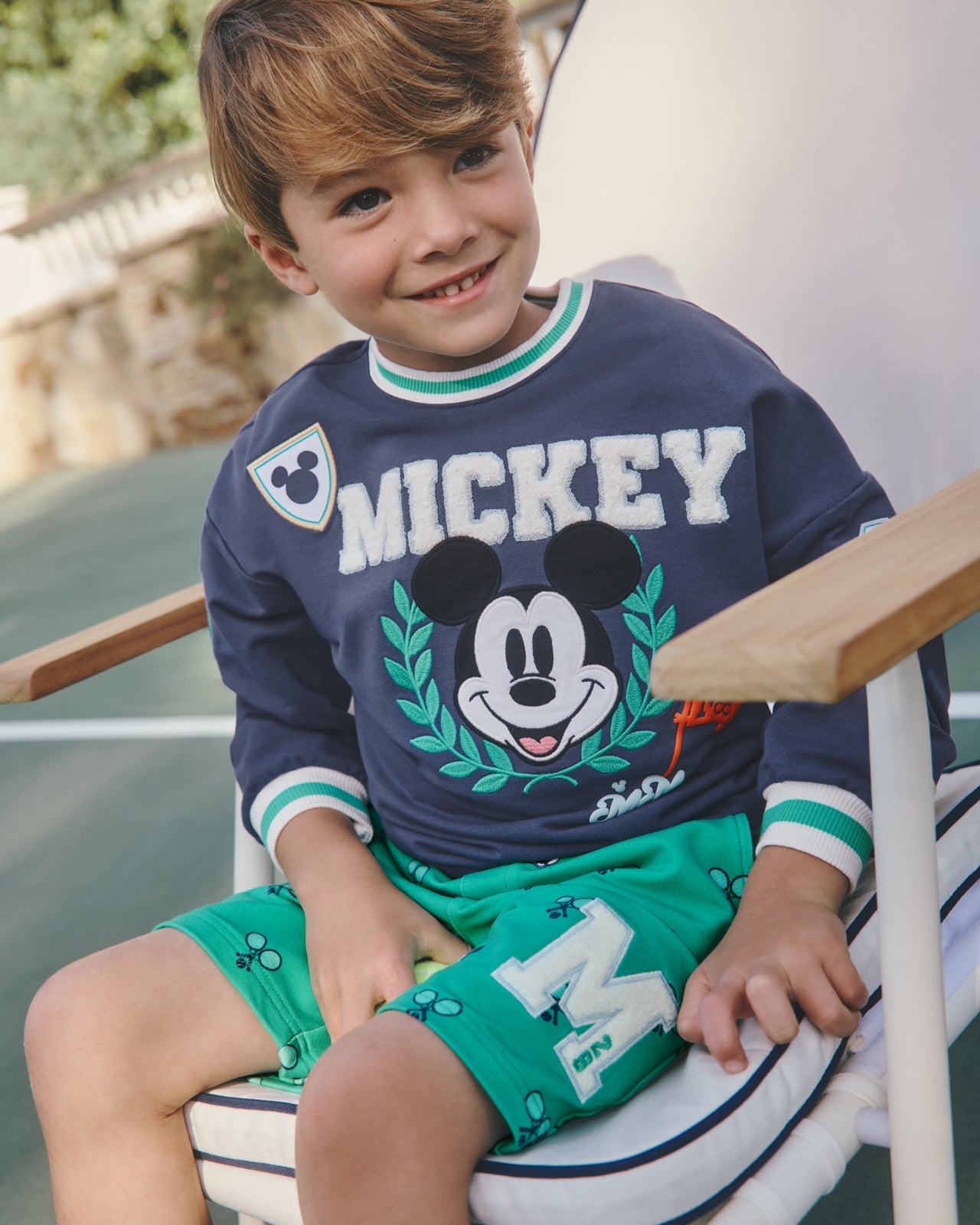 Disney Mickey Mouse Sports Club Drop Shoulder Crewneck