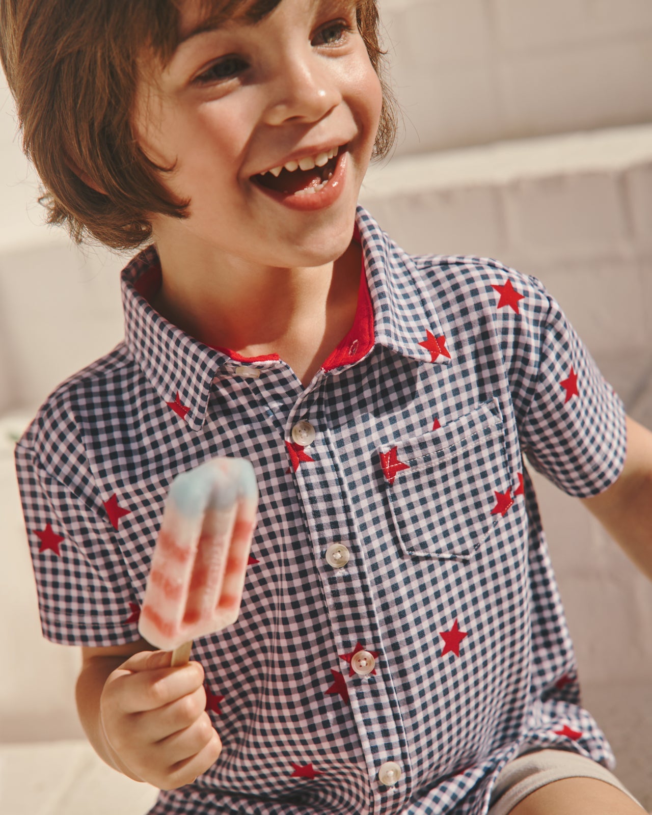 Blue Ribbon Gingham Button Down Shirt