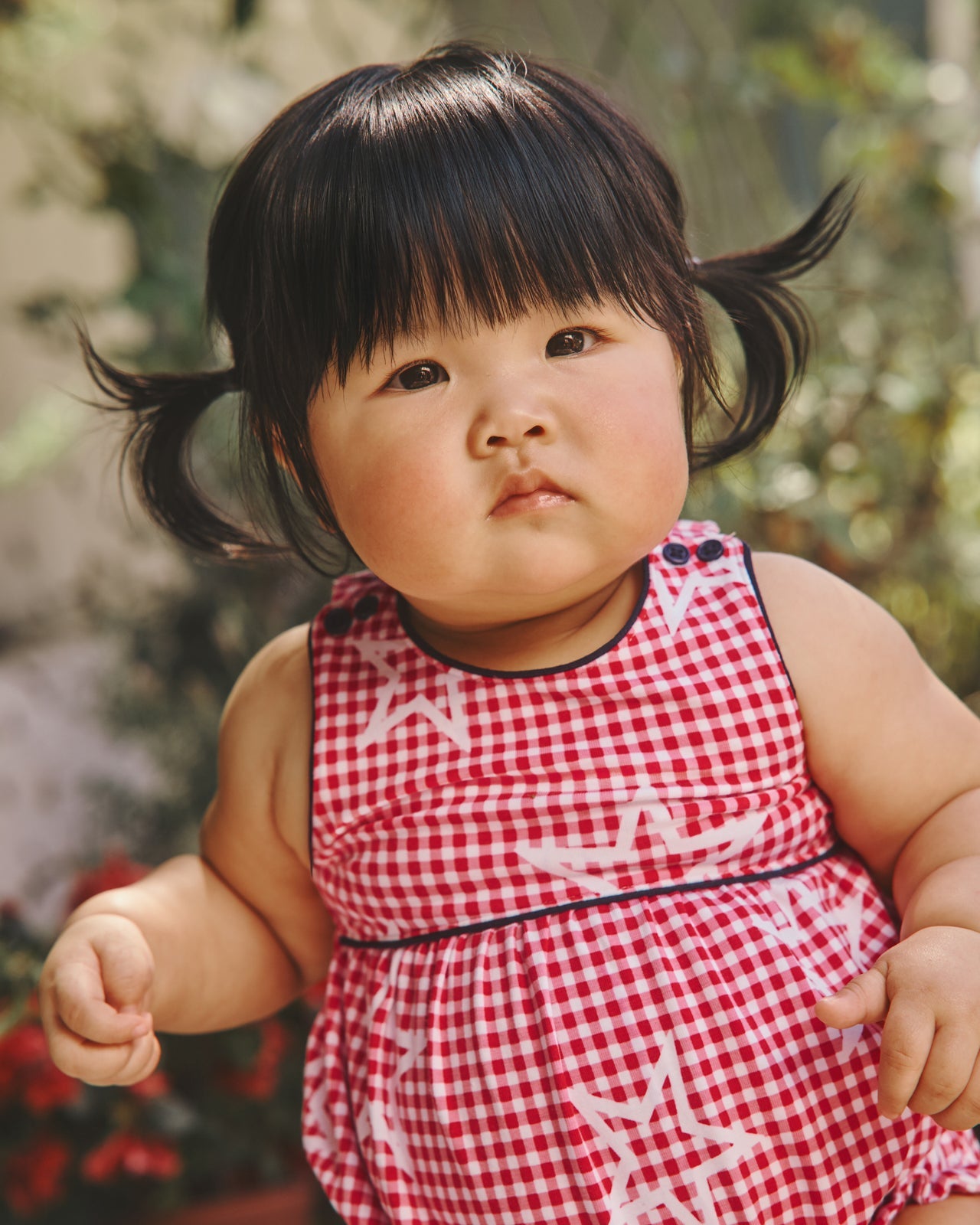 Celebration Gingham Bow Back Bubble Romper