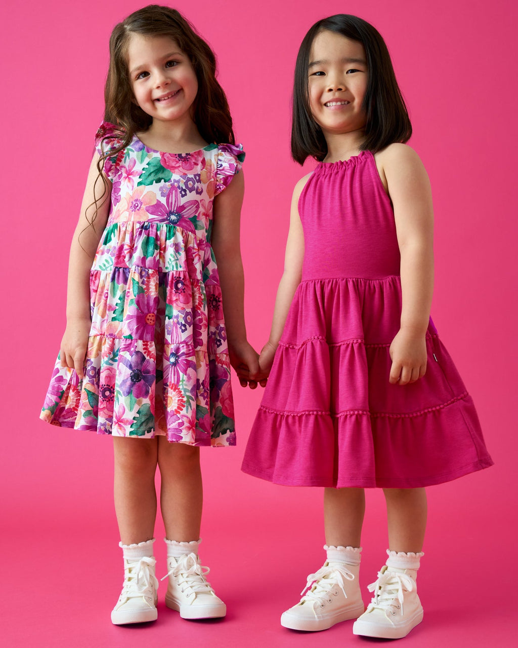 Hibiscus Blooms Tiered Flutter Dress