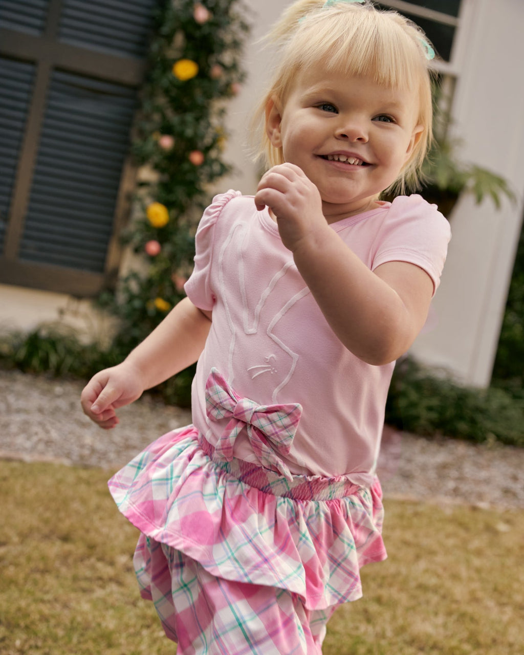 Springtime Plaid Tiered Skort