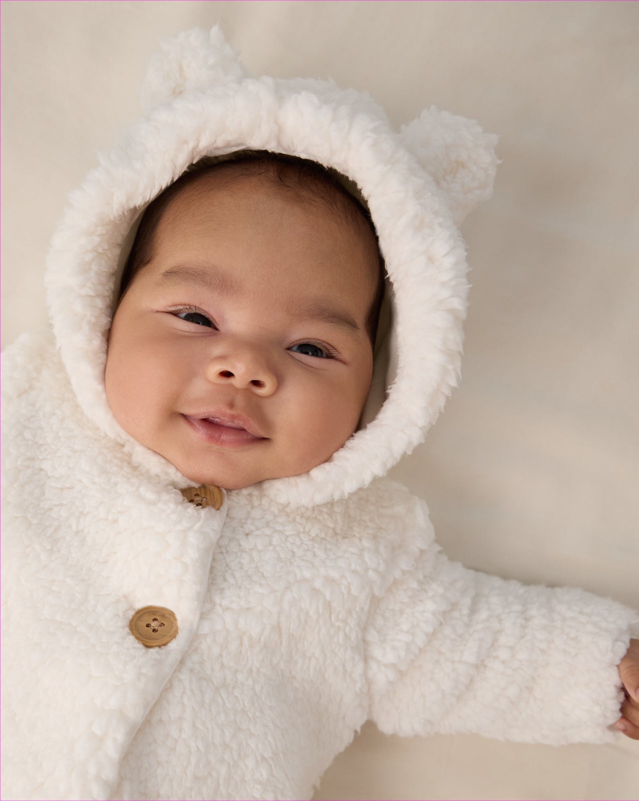 Soft White Sherpa Baby Jacket