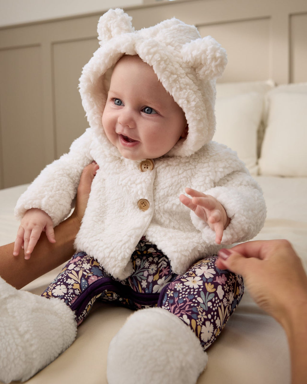 Soft White Sherpa Baby Jacket