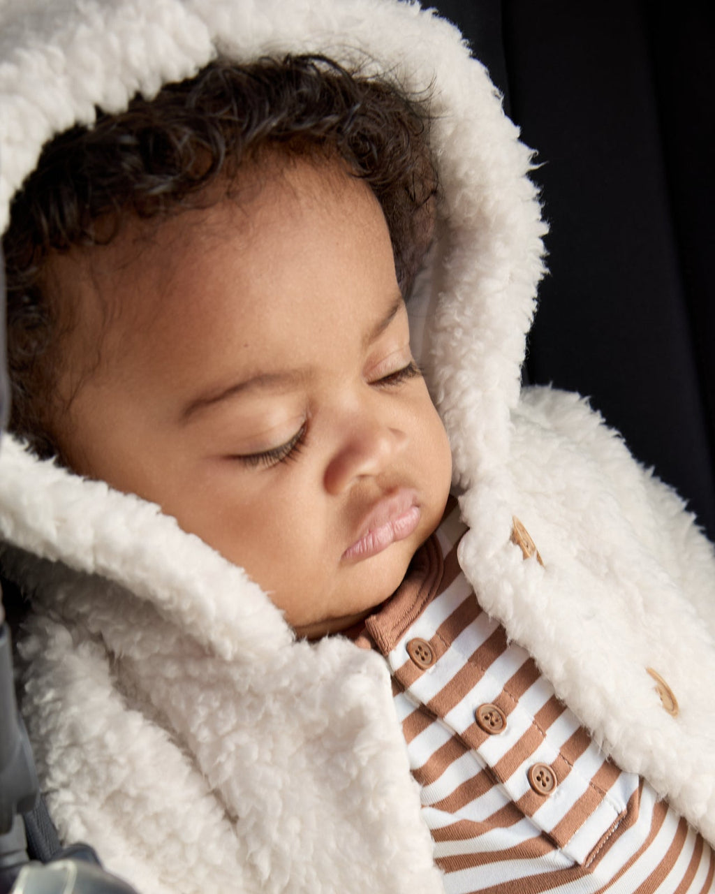 Soft White Sherpa Baby Jacket