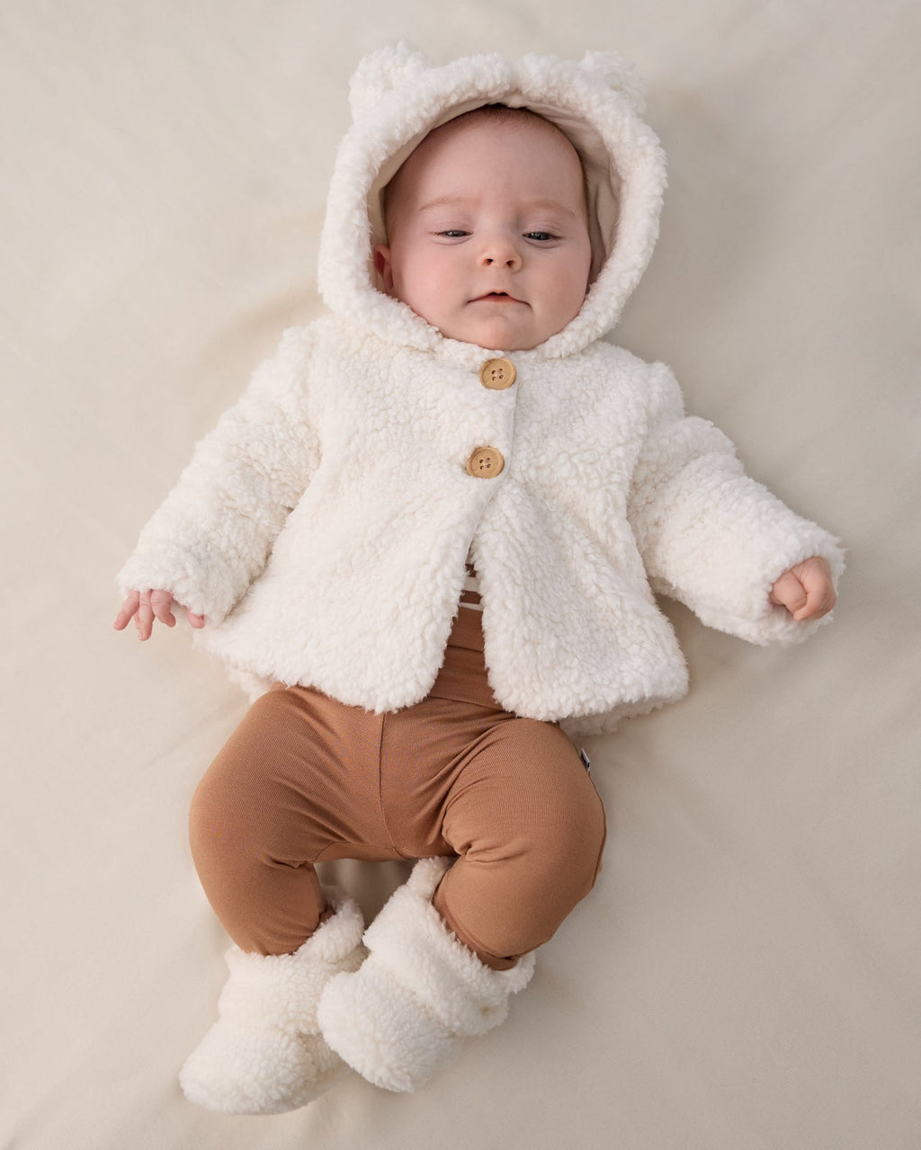 Soft White Sherpa Crossover Booties