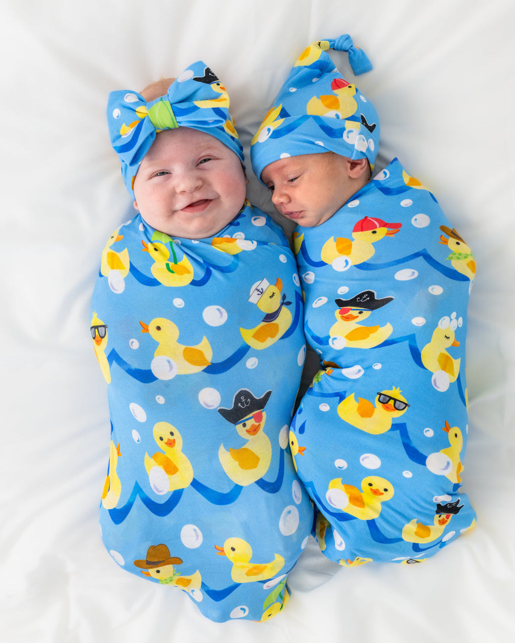 Splish Splash Swaddle & Luxe Bow Headband Set