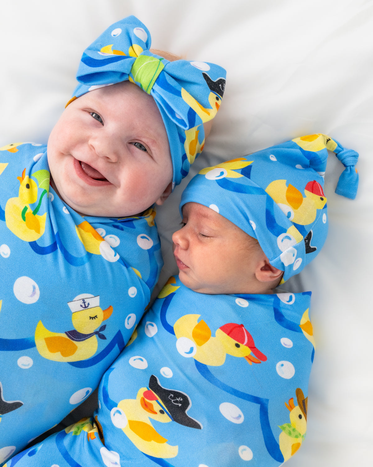 Splish Splash Swaddle & Luxe Bow Headband Set