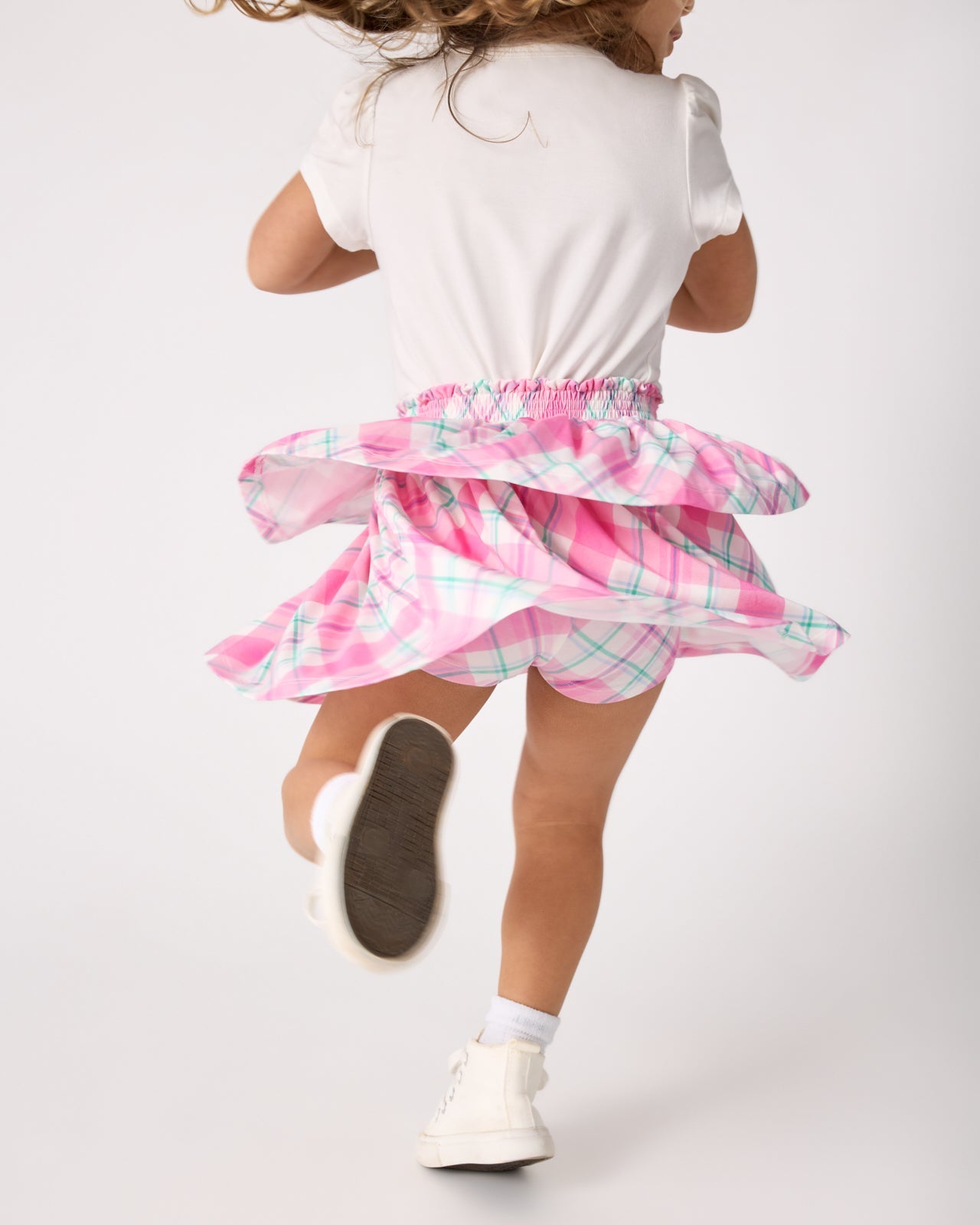 Springtime Plaid Tiered Skort