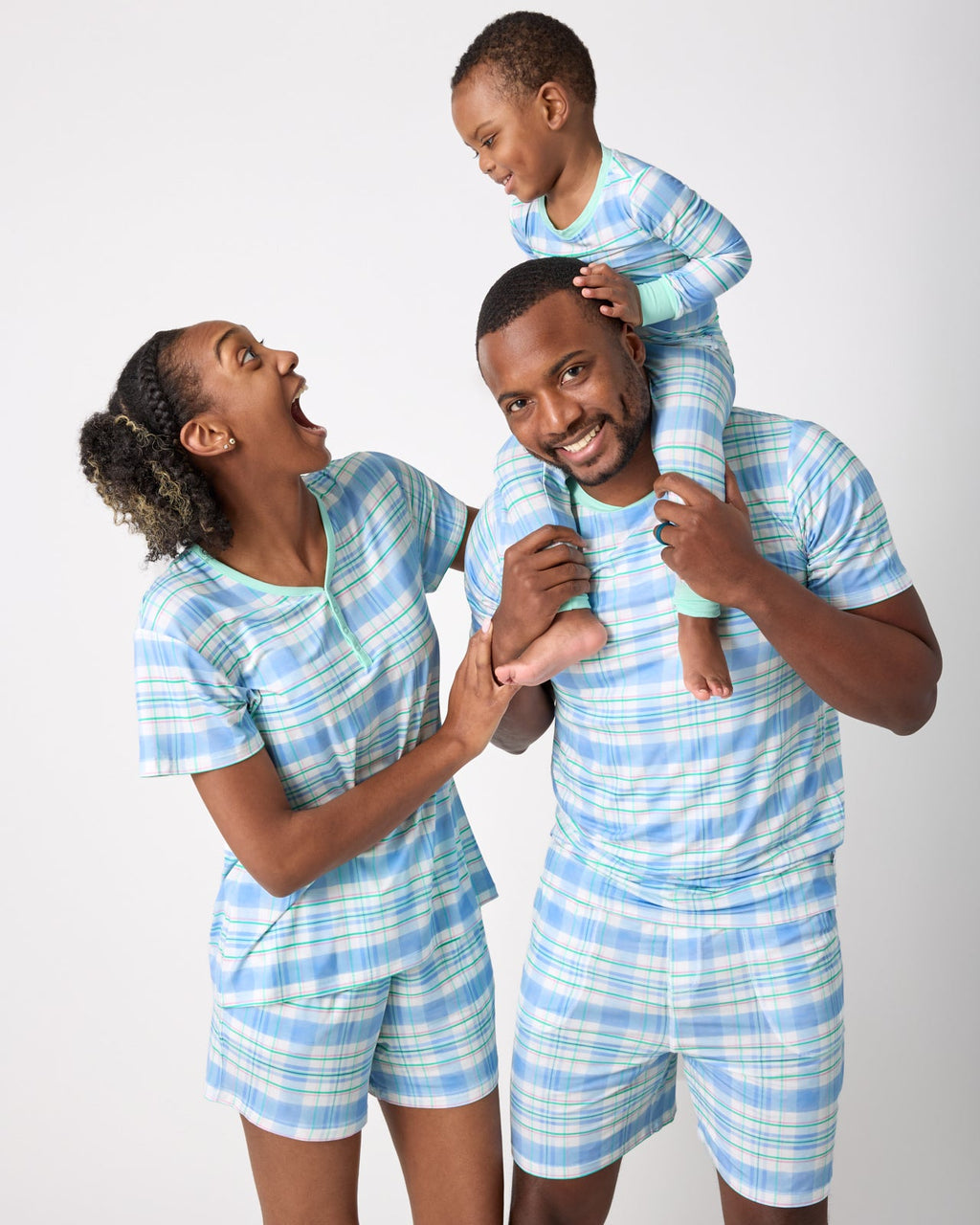 Springtime Plaid Women's Short Sleeve Pajama Top