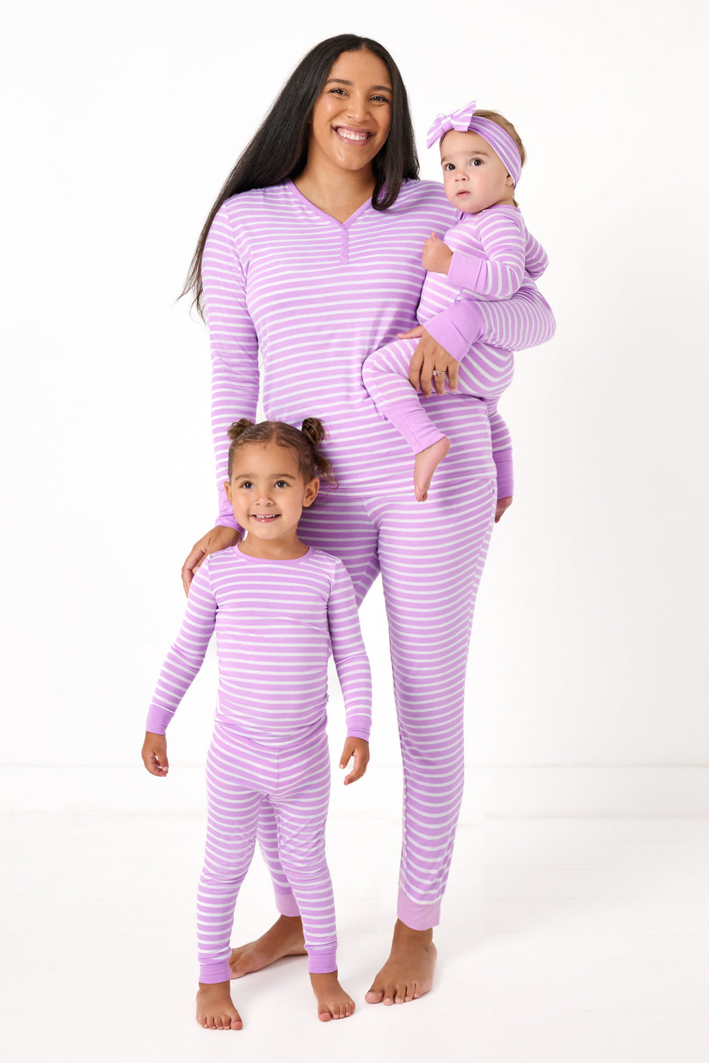 Sweet Orchid Stripe Women's Long Sleeve Pajama Top
