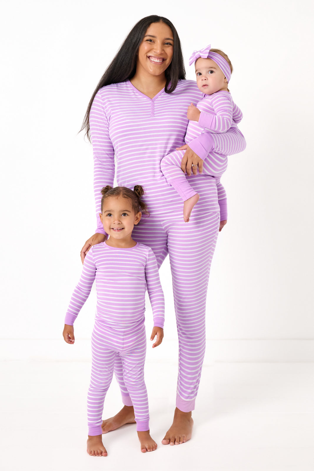 Sweet Orchid Stripe Women's Long Sleeve Pajama Top