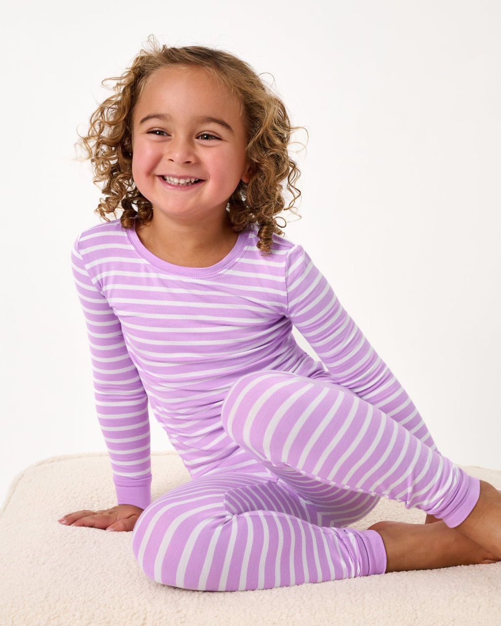 Sweet Orchid Stripe Two-Piece Pajama Set