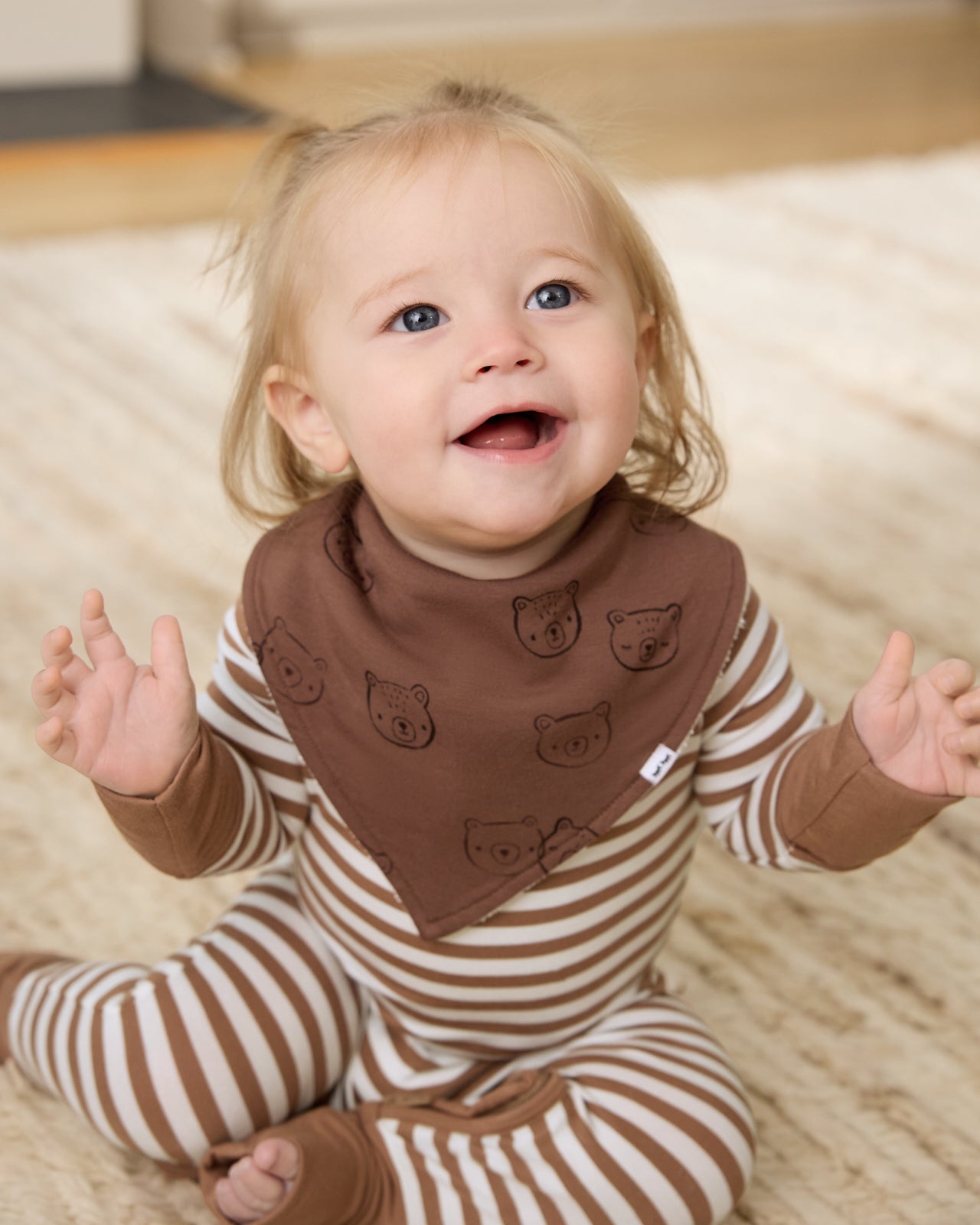 Teddy Tracks Bandana Bib