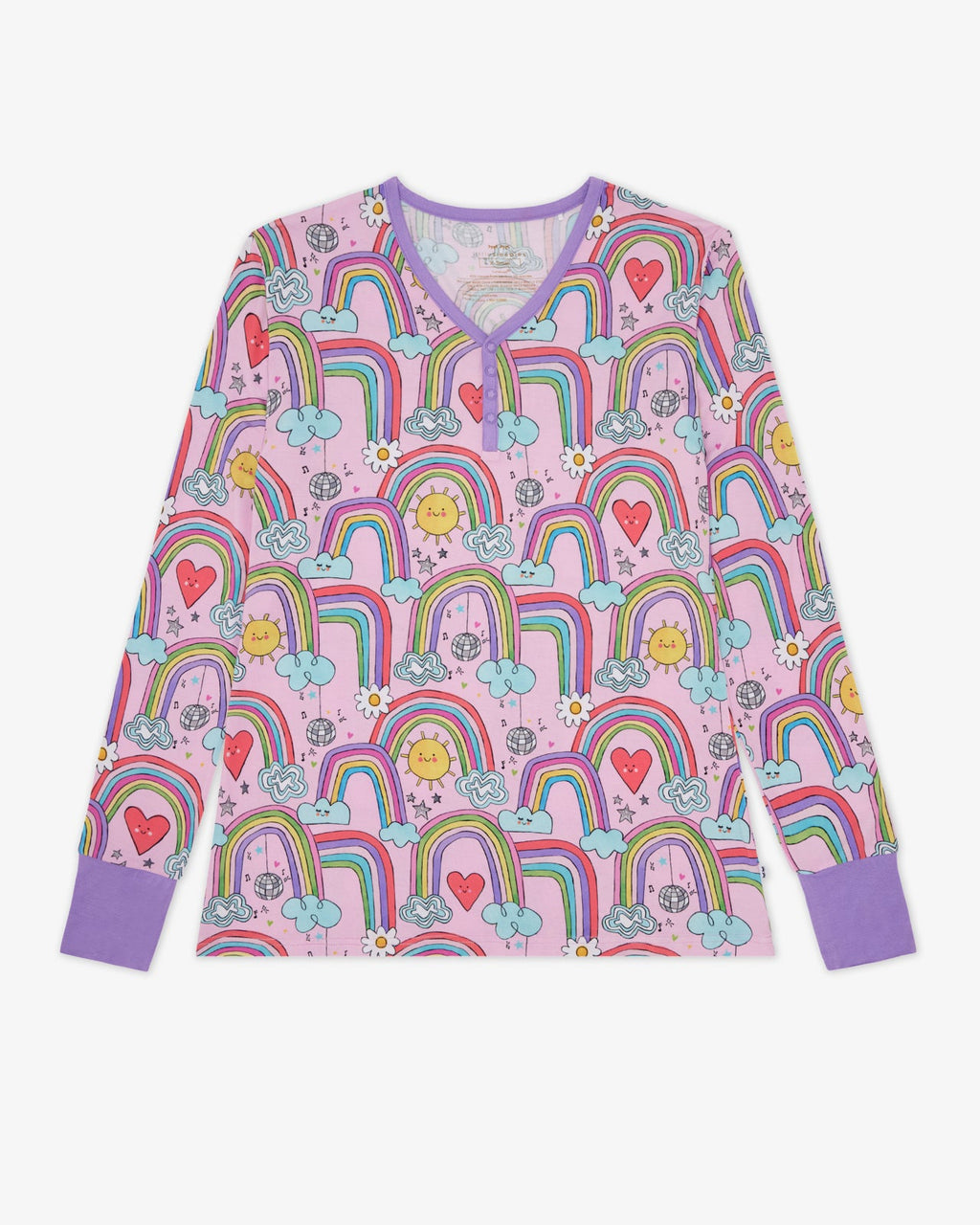 Disco Rainbows Women's Long Sleeve Pajama Top